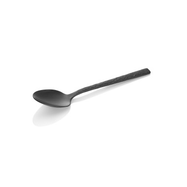 Lot cuillères à café SLATE, 14 cm, avec revêtement PVD noir, surface à l'aspect ardoise, Lot 12 - Was Germany