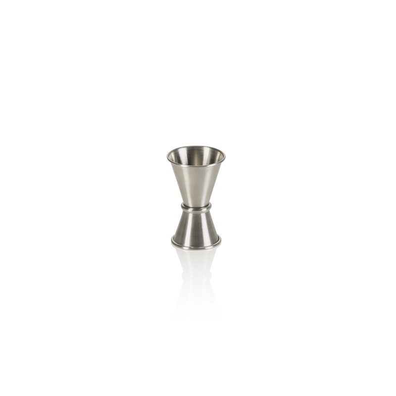 Jigger, Ø 4,5 cm, hauteur 7 cm, 1,5/3 cl, acier chromé nickel - Was Germany