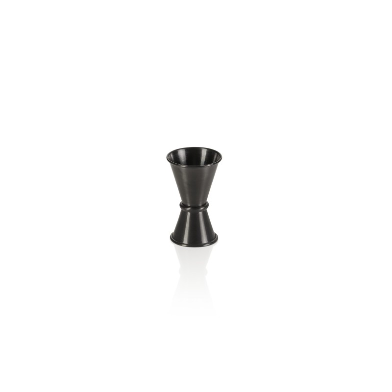 Jigger, Ø 4,5 cm, hauteur 7 cm, 1,5/3 cl, noir, acier inoxydable chrome nickel, revêtement PVD - Was Germany