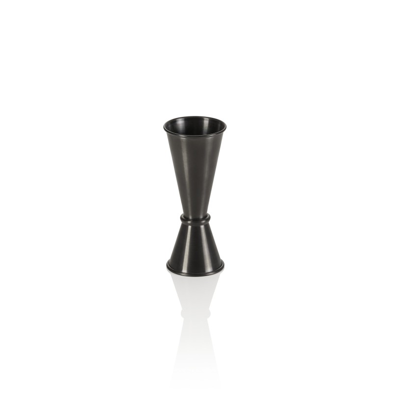 Jigger, Ø 4,5 cm, hauteur 11,5 cm, 2,5/5 cl, noir, acier chromé nickel, revêtement PVD - Was Germany