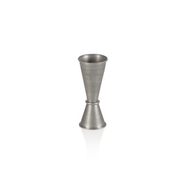 Jigger, Ø 4,5 cm, hauteur 11,5 cm, 2,5/5 cl, vintage, acier chromé-nickel, revêtement PVD - Was Germany
