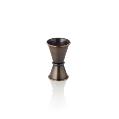Mètre-barre jigger, 15/30 ml, Ø 4,5 cm, hauteur 7 cm, PVD antique, acier inox chrome nickel - Was Germany