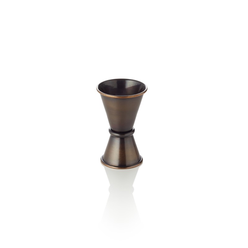 Mètre-barre jigger, 15/30 ml, Ø 4,5 cm, hauteur 7 cm, PVD antique, acier inox chrome nickel - Was Germany