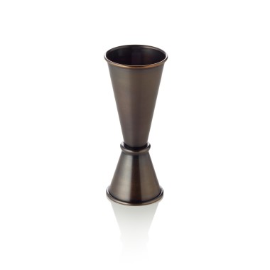 Mètre-barre, Ø 4,5 cm, hauteur 11,5 cm, 2,5/5 cl, antique, acier chrome nickel, revêtu de PVD - Was Germany
