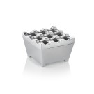 Cendrier à vent, 7,5 x 7,5 x 4,5 cm, en zinc moulé, chromé - Was Germany