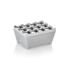 Cendrier à vent, 9,5 x 7,5 x 4,5 cm, zinc coulé, chromé - Was Germany