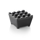 Cendrier à vent, 7,5 x 7,5 x 4,5 cm, chromé noir, zinc coulé - Was Germany