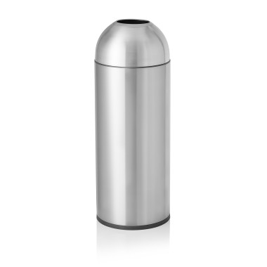 Poubelle, Ø 30 cm, hauteur 81 cm, argent, en acier inox chrome-nickel, plastique - Was Germany