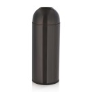 Poubelle, Ø 32 cm, hauteur 83 cm, noire, en acier chromé nickelé, plastique - Was Germany