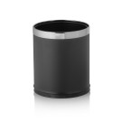 Corbeille à papier, Ø 22 cm, hauteur 26 cm, noir, acier inox chrome - Was Germany