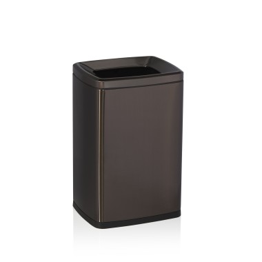Poubelle, 32 x 26,5 x 48 cm, noire, acier chrome nickel, plastique - Was Germany