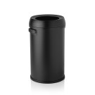 Poubelle avec poignées, Ø 40 cm, 65 l, noire, acier inoxydable, polypropylène - Was Germany