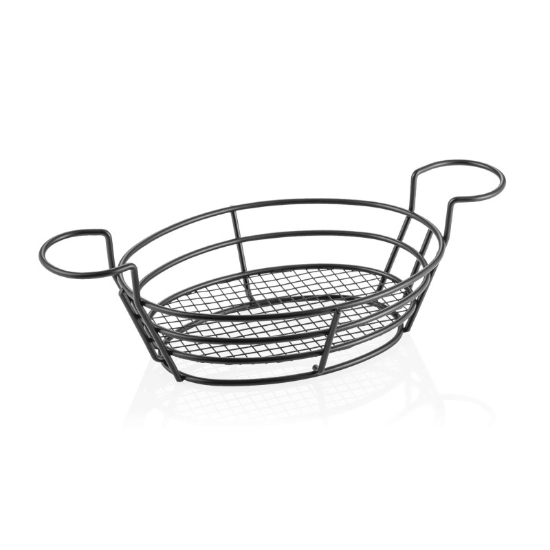 Panier d'ailes de poulet, 37,5 x 20 x 7,5 cm, métallique, revêtement en poudre noir - Was Germany