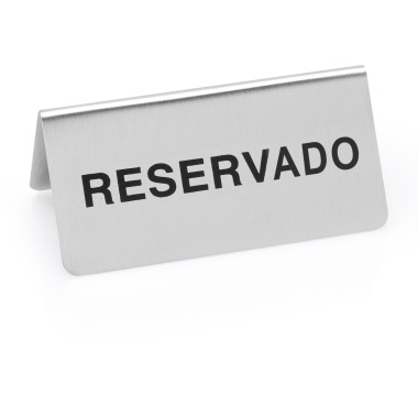 Lot panneaux "Reservado", 10 x 5 x 5 cm, Lot 12 , en acier nickel chrome - Was Germany