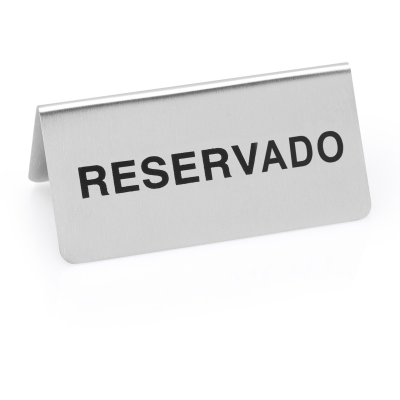 Lot panneaux "Reservado", 10 x 5 x 5 cm, Lot 12 , en acier nickel chrome - Was Germany