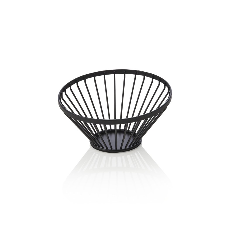 Panier à buffet, Ø 15 cm, hauteur 7,5 cm, noir, en métal, revêtement en poudre - Was Germany