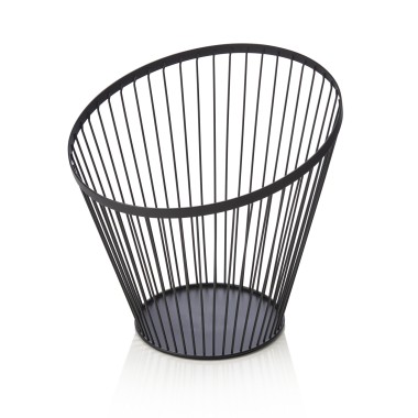 Panier à buffet, Ø 28 cm, hauteur 26,5 cm, noir, laqué en poudre, métal - Was Germany