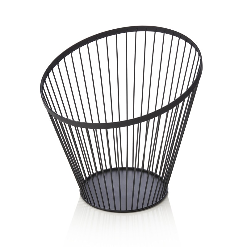 Panier à buffet, Ø 28 cm, hauteur 26,5 cm, noir, laqué en poudre, métal - Was Germany