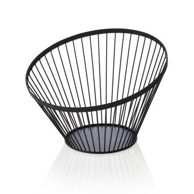 Panier à buffet, Ø 30 cm, hauteur 20,5 cm, noir, revêtement en poudre, métal - Was Germany