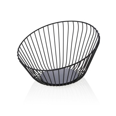 Panier à buffet, Ø 25 cm, hauteur 14 cm, noir, laqué en poudre, métal - Was Germany