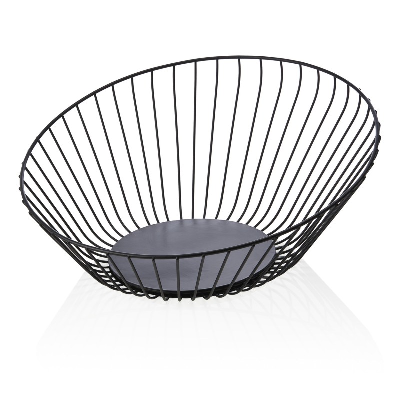 Panier à buffet, Ø 33 cm, hauteur 13,5 cm, noir, métal traité en poudre - Was Germany