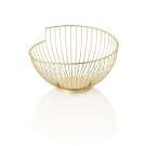 Panier, Ø 28 cm, hauteur 16,5 cm, doré, recouvert de poudre, métal - Was Germany