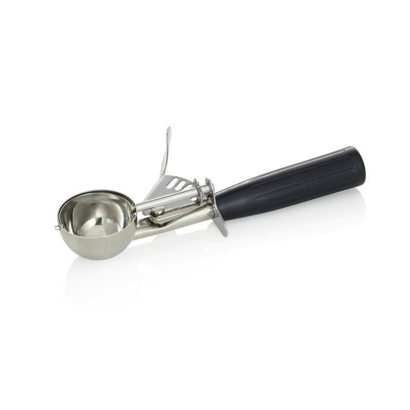 Portionneuse, 20,5 cm, Ø 5 cm, poignée noire, acier inoxydable chrome-nickel 18/8, polypropylène - Was Germany