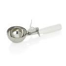 Portionneuse 23 cm, Ø 7,6 cm, poignée blanche, acier chrome nickel 18/8, polypropylène - Was Germany