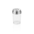 Saupoudreuse, Ø 7 cm, hauteur 11,5 cm, perforée à 8 mm, en verre, acier inoxydable chromé 18/8 - Was Germany