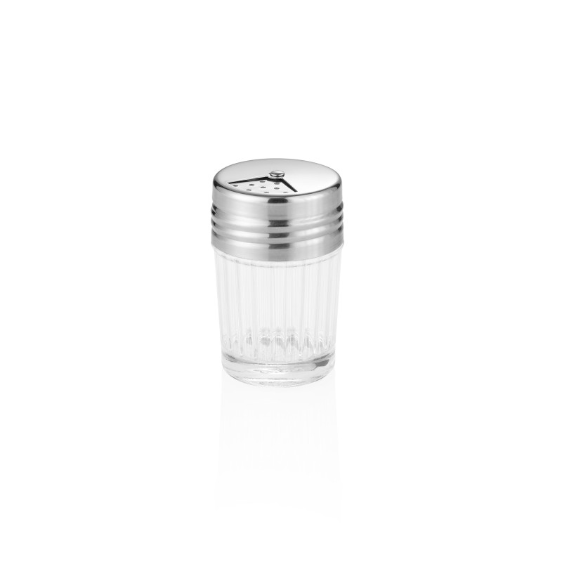 Multi-Saupoudreuse, Ø 5 cm, hauteur 8 cm, en verre, acier inoxydable chrome nickel 18/8 - Was Germany