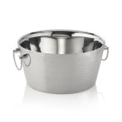 Seau à champagne, Ø 34 cm, hauteur 17 cm, 9 l, double paroi, surface martelée, acier chrome-nickel - Was Germany