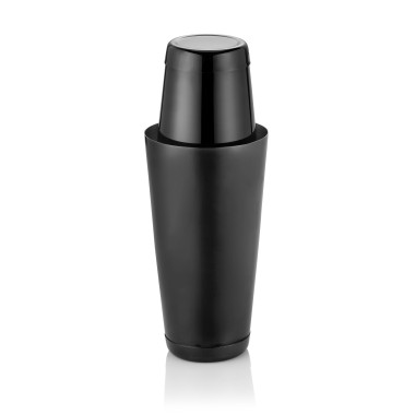 Shaker Tin Tin, 0,4/0,75 l, Ø 8,5/9,5 cm, noir, acier chrome nickel, revêtement PVD - Was Germany
