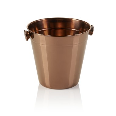 Mini seau à glace, Ø 14 cm, hauteur 13 cm, 1 l, PVD bronze, acier chromé nickel - Was Germany