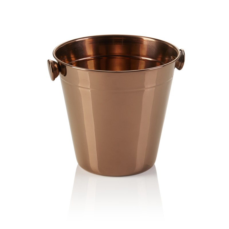 Mini seau à glace, Ø 14 cm, hauteur 13 cm, 1 l, PVD bronze, acier chromé nickel - Was Germany