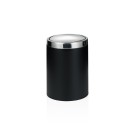 Poubelle avec couvercle basculant, Ø 18 cm, 5 l, noir, laqué, acier inoxydable - Was Germany