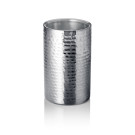 Rafraîchisseur de bouteille, Ø 12 cm, hauteur 19 cm, martelé, double paroi, acier inoxydable chromé - Was Germany