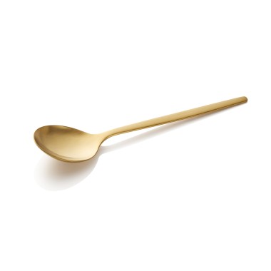 Cuillère à soupe ALEX OR, avec revêtement PVD mat, 18 cm, Lot 12 , acier chrome-nickel 18/10 - Was Germany