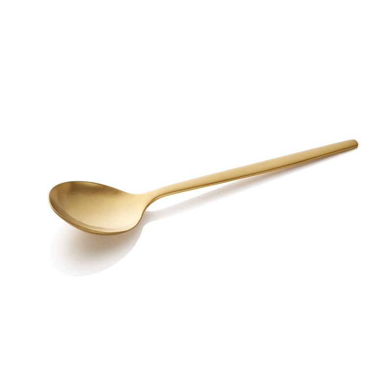 Cuillère à soupe ALEX OR, avec revêtement PVD mat, 18 cm, Lot 12 , acier chrome-nickel 18/10 - Was Germany