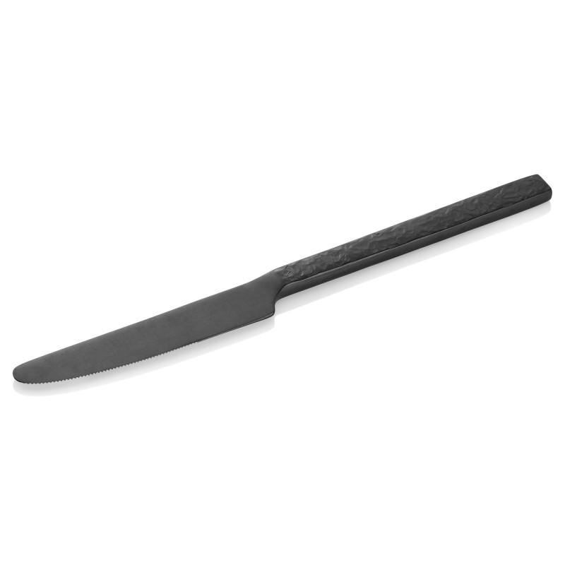 Couteau de menu ARDOISE, 22,5 cm, avec revêtement PVD noir, surface look ardoise, Lot 12 pcs, acier chromé 13/0 - Was Germany