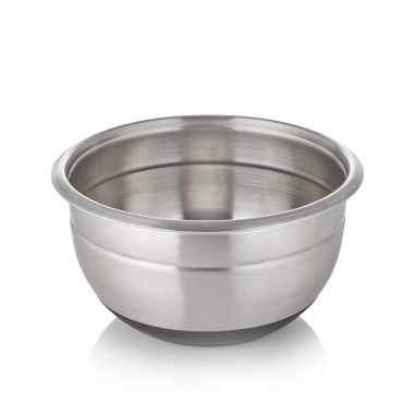 Bol mélangeur avec base antidérapante, Ø 20 cm, 3 l, avec graduation, en acier inoxydable chrome-nickel - Was Germany