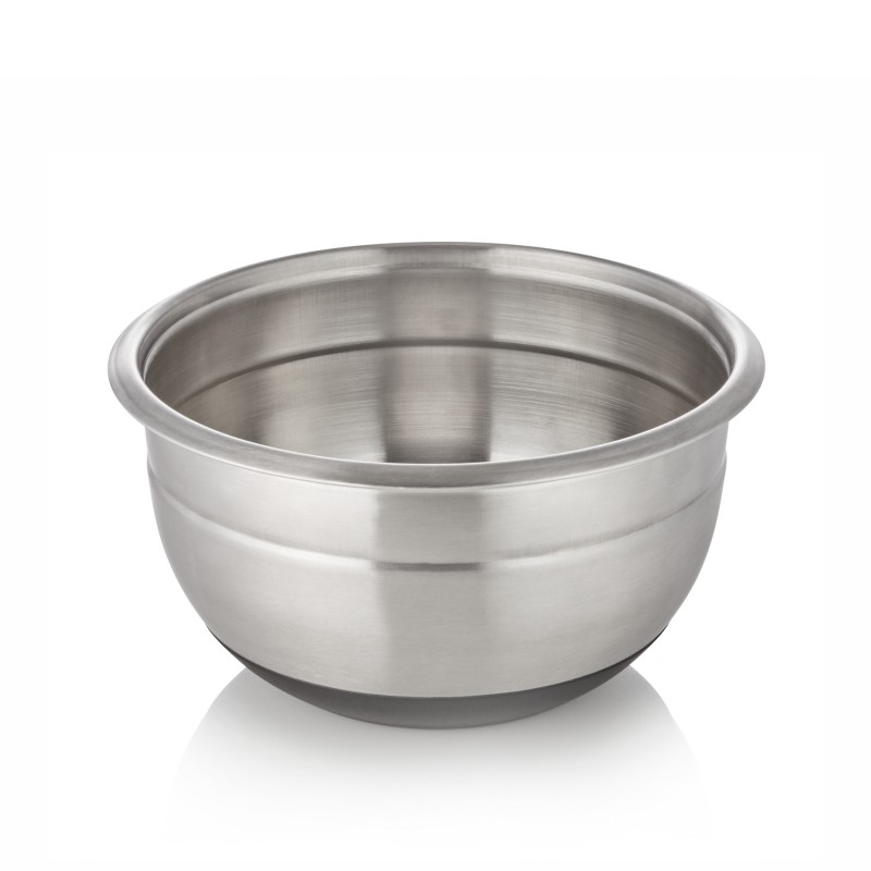 Bol mélangeur avec base antidérapante, Ø 20 cm, 3 l, avec graduation, en acier inoxydable chrome-nickel - Was Germany