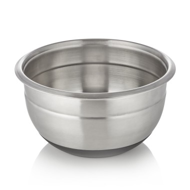 Bol mélangeur avec base antidérapante, Ø 24 cm, 5 l, avec graduation, en acier inoxydable chromé - Was Germany