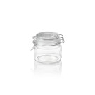Bocal de stockage, 0,5 l, Ø 9 cm, hauteur 10 cm, verre, acier inoxydable, silicone - Was Germany