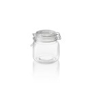 Bocal de stockage, 0,65 l, Ø 9 cm, hauteur 12 cm, verre, acier inoxydable, silicone - Was Germany
