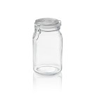 Bocal de stockage, 1,5 l, Ø 9 cm, hauteur 19,5 cm, en verre, acier inoxydable, silicone - Was Germany
