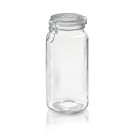Bocal de stockage, 2 l, Ø 9 cm, hauteur 26 cm, verre, acier inoxydable, silicone - Was Germany