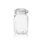 Bocal à provisions XL, 2 l, Ø 9 cm, hauteur 21 cm, verre, acier inoxydable, silicone - Was Germany