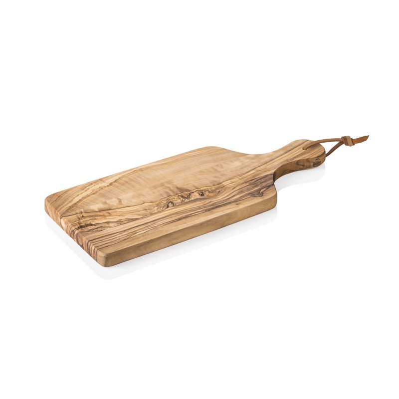 Planche de service avec poignée en bois d’olivier PURE, 27 x 13 cm - Was Germany