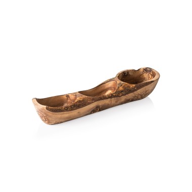 Coupe Double PURE OLIVE, 35 x 9 x 9 cm, bois d'olivier - Was Germany