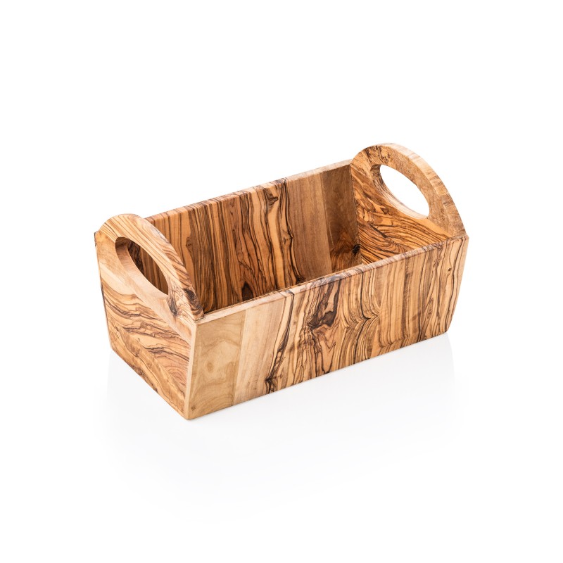 Panier en bois d'olivier PURE OLIVE, 28 x 15 x 16,5 cm - Was Germany